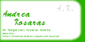 andrea kosaras business card